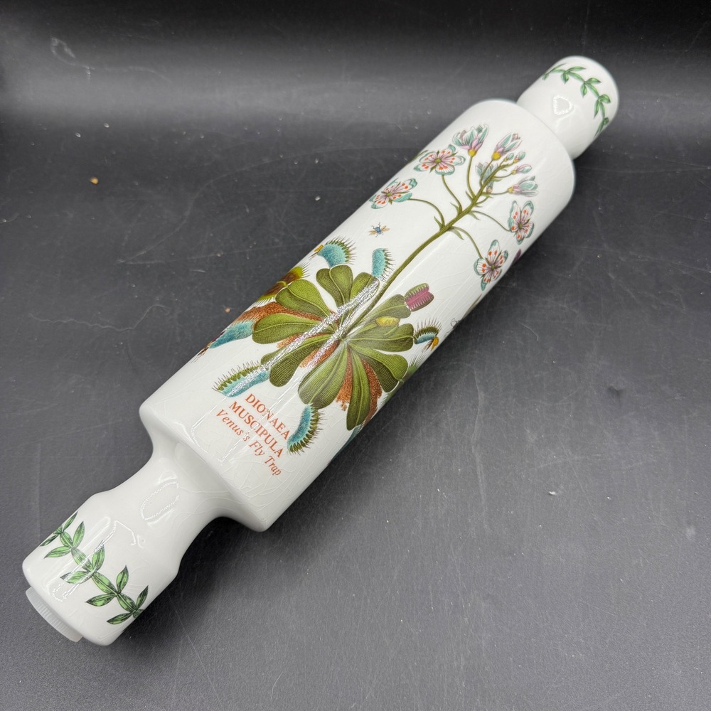 Vintage Portmeirion Botanic Garden Rolling Pin Venus Fly Trap Butterfly Cottage